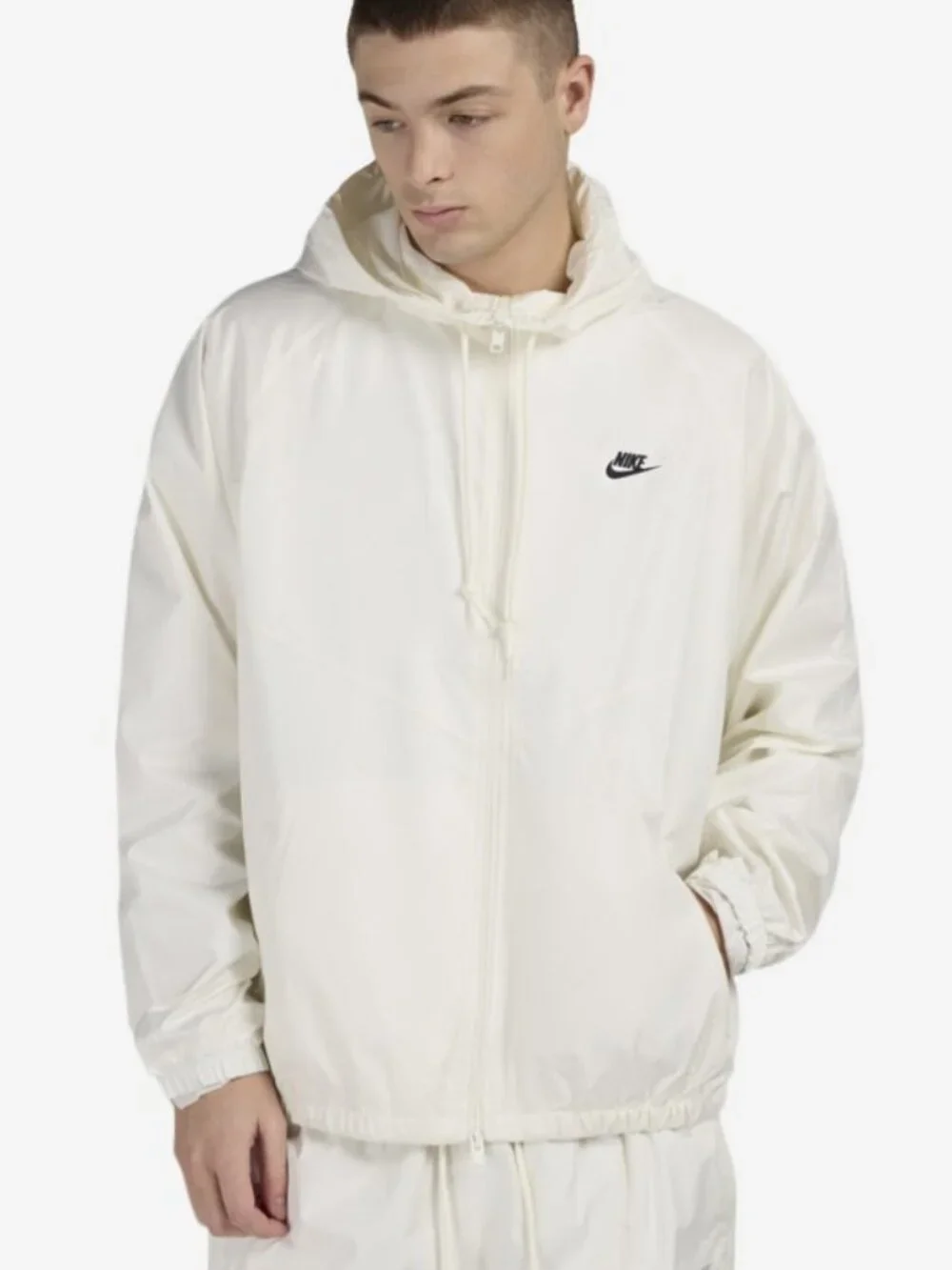 Nike Windrunner Lined Jacket HV8369-133 Mens Sz (S-M) White Hooded Full Zip NWT